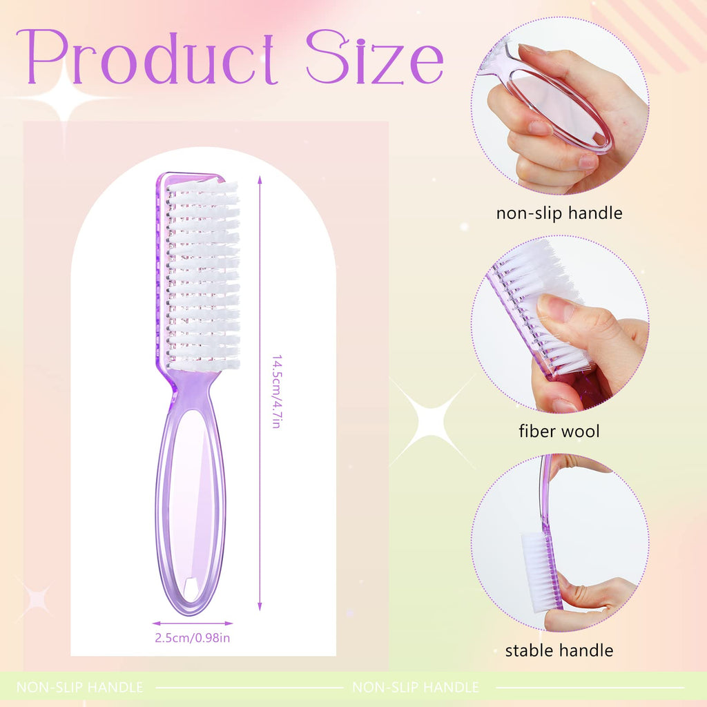 Patelai 100-Pack Handle Grip Nail Brushes for Nail & Foot Cleaning | Colorful Bulk Pack