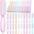 Patelai 30 Pcs Nail Scrubber Brushes – Bulk Handle Grip Manicure Cleaning Set (Clear Colors)