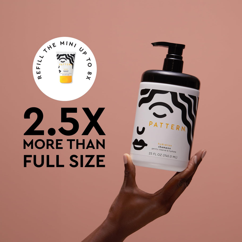 PATTERN Beauty Hydration Shampoo with Honey, Aloe Vera, Biotin & Tea Tree for Curly Hair 3a-4c, 25 oz