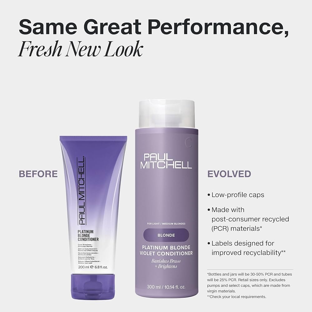 Paul Mitchell Platinum Blonde Gift Set | Violet-Tinted Shampoo & Conditioner