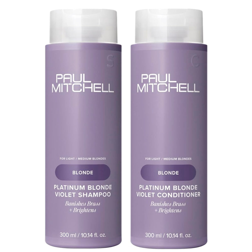 Paul Mitchell Platinum Blonde Gift Set | Violet-Tinted Shampoo & Conditioner