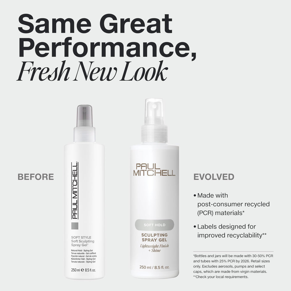 Paul Mitchell Soft Sculpting Spray Gel – Natural Hold, Soft Finish, All Hair Types, 33.8 oz