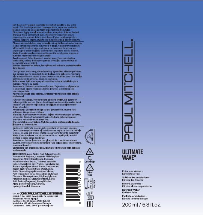 Paul Mitchell Ultimate Wave Lightweight Hair Gel – Humidity-Resistant Beach Waves for Curly & Wavy Hair | 6.8 fl oz