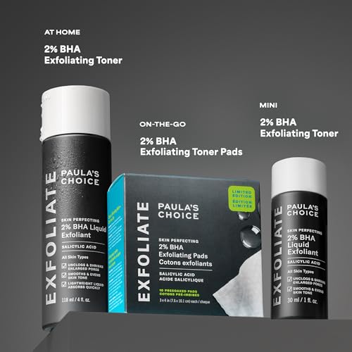 Paula's Choice Skin Perfecting 2% BHA Liquid Exfoliant Pads (10 ct) – Travel-Friendly