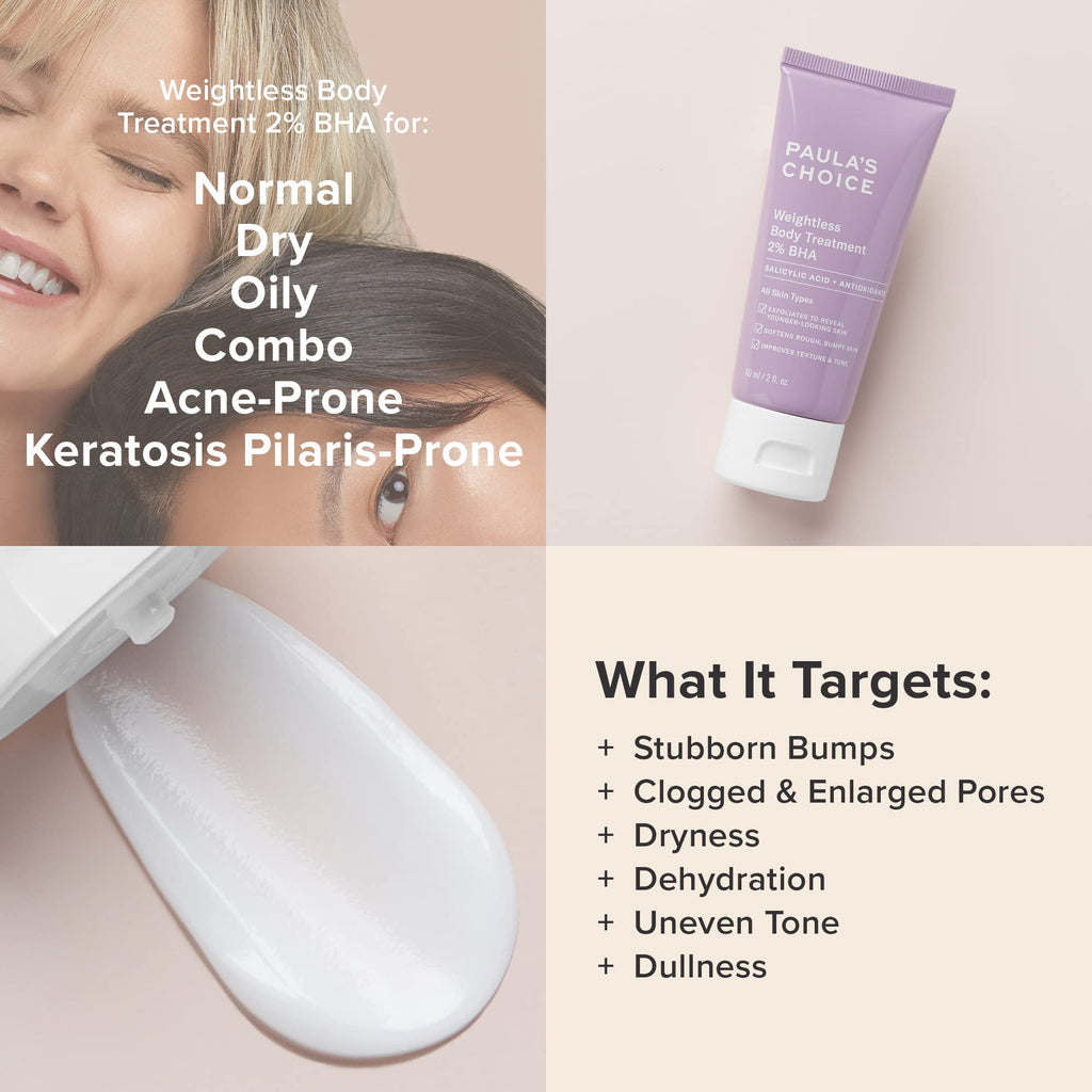 Paula's Choice Weightless Body Treatment 2% BHA | Exfoliating Lotion for KP & Pores