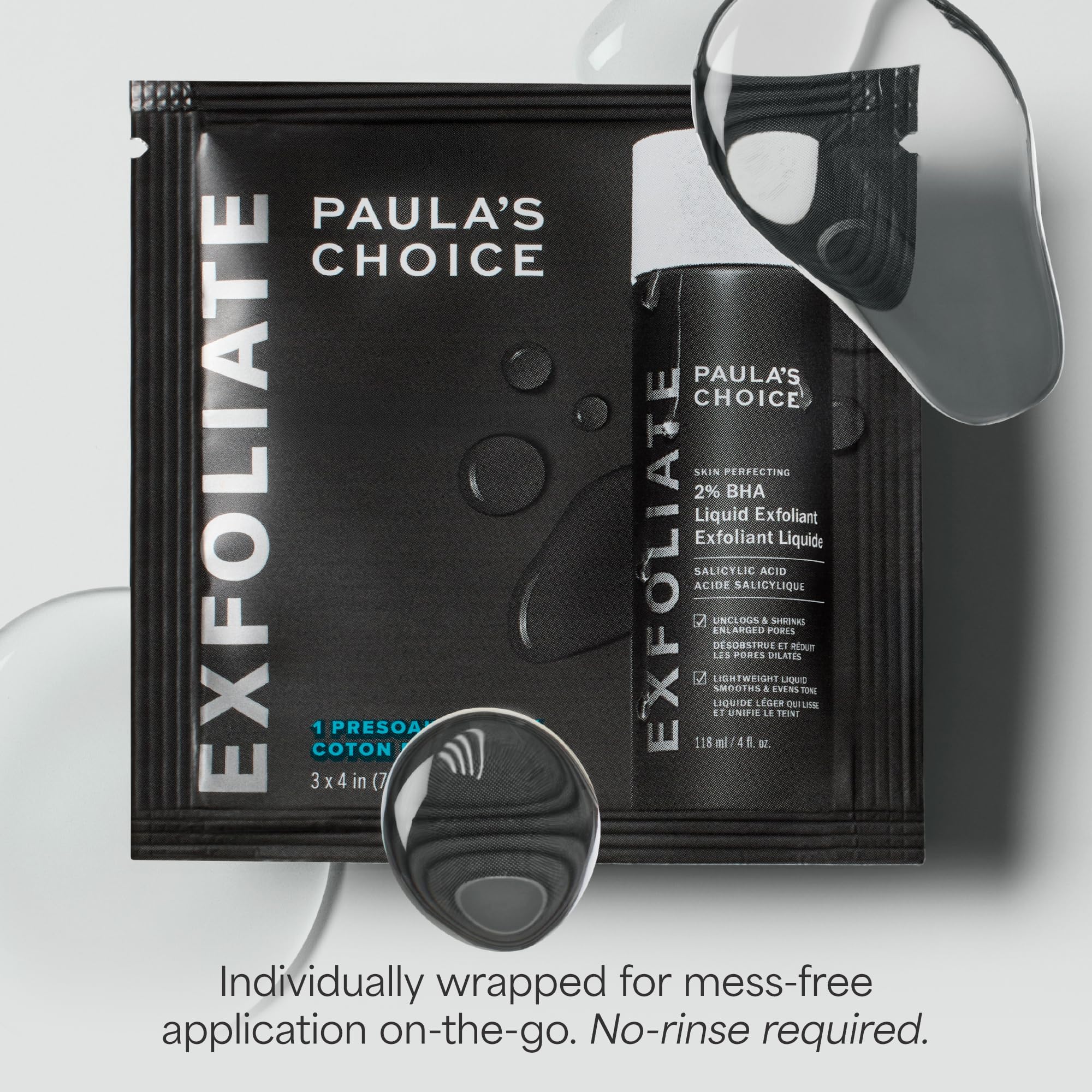 Paula's Choice Skin Perfecting 2% BHA Liquid Exfoliant Pads (10 ct) – Travel-Friendly