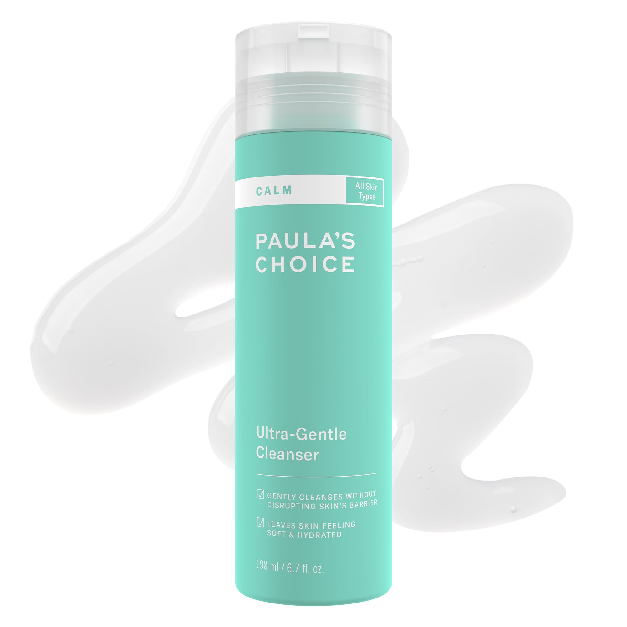 Paula's Choice CALM Ultra-Gentle Face Cleanser for Sensitive Skin – Fragrance-Free Daily Wash, Calms Redness, 6.7 Fl Oz