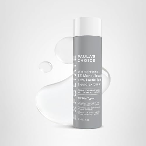 Paula’s Choice 6% Mandelic + 2% Lactic Acid Exfoliant – Gentle Daily AHA for Discoloration & Texture (Fragrance-Free) 3 fl oz