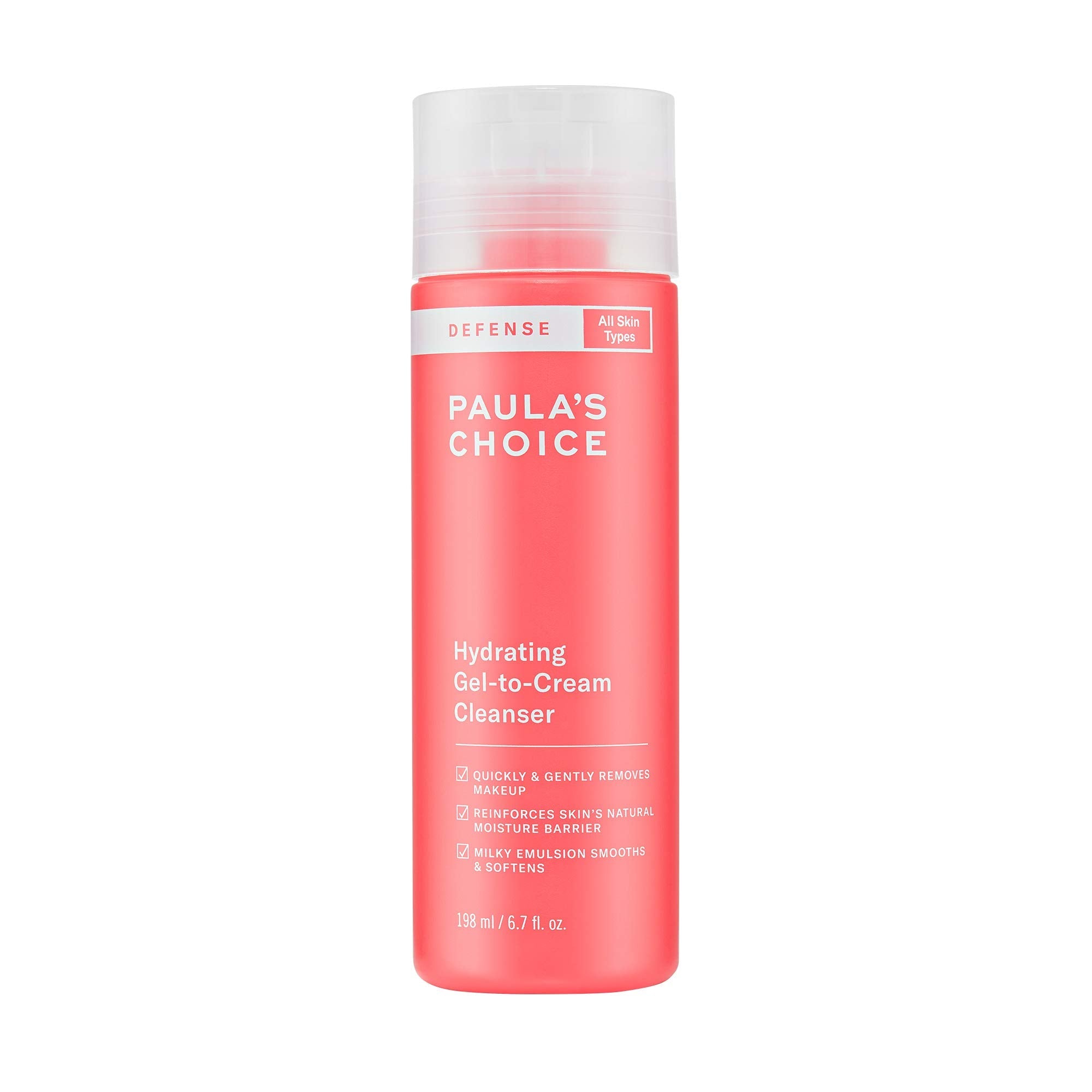Paula's Choice DEFENSE Hydrating Gel-to-Cream Facial Cleanser with Green Tea & Aloe – Anti-Pollution Protection, 6.7 oz