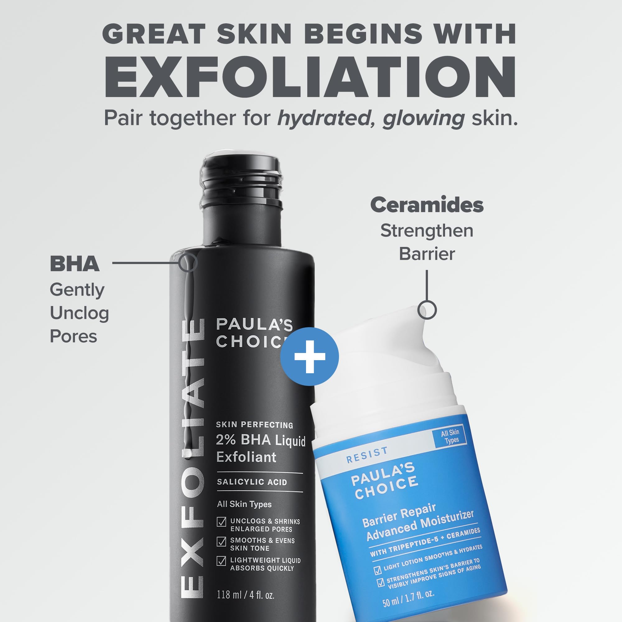 Paula's Choice RESIST Barrier Repair Advanced Moisturizer with Ceramides & Peptides – Fragrance-Free, All Skin Types, 1.7 oz