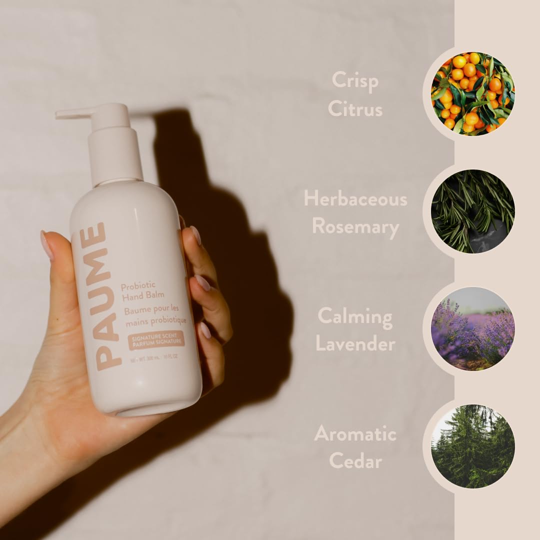 PAUME Probiotic Hand Balm | Non-Greasy, Fast-Absorbing Hydration for Dry Hands | 10 oz
