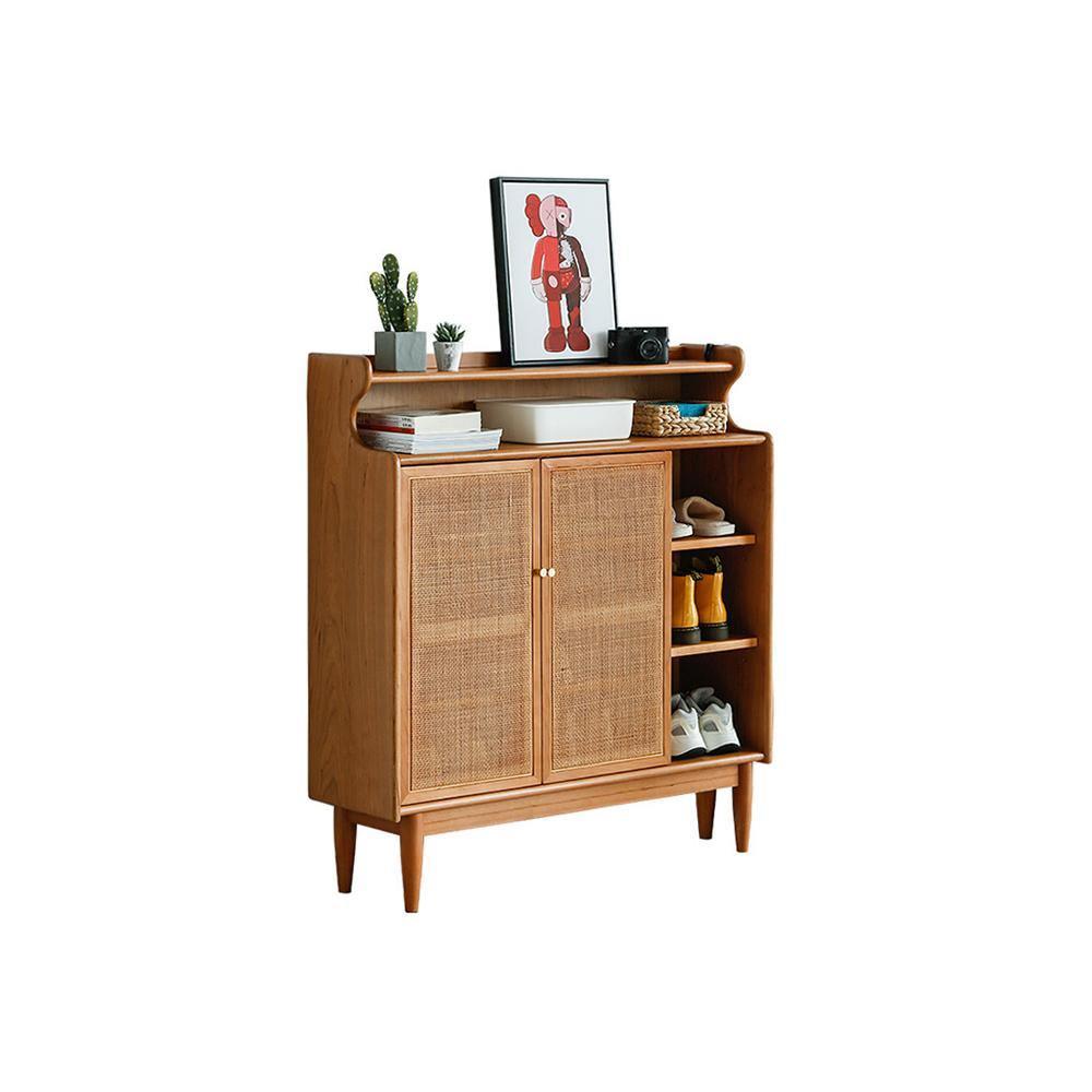 Pavia Shoe Storage, Rattan & Oak