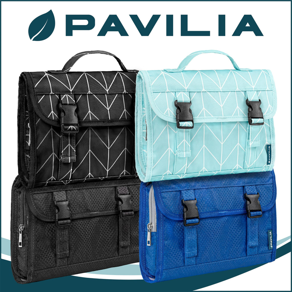 PAVILIA Travel Hanging Toiletry Bag – Extra Large, Waterproof Organizer