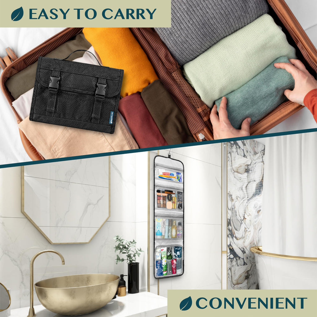 PAVILIA Travel Hanging Toiletry Bag – Extra Large, Waterproof Organizer