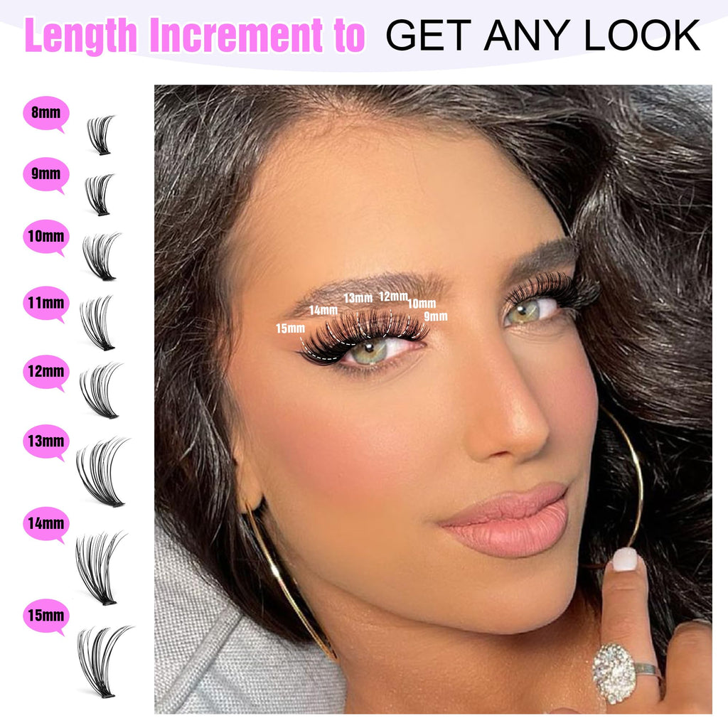 Pawotence Lash Extension Kit DIY 280pcs – 30D Clusters (8-15mm) with Bond & Seal, Remover & Tweezers