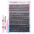 Pawotence Lash Extension Kit DIY 280pcs — 50D 9-16mm Clusters, Bond & Seal, Self-Application