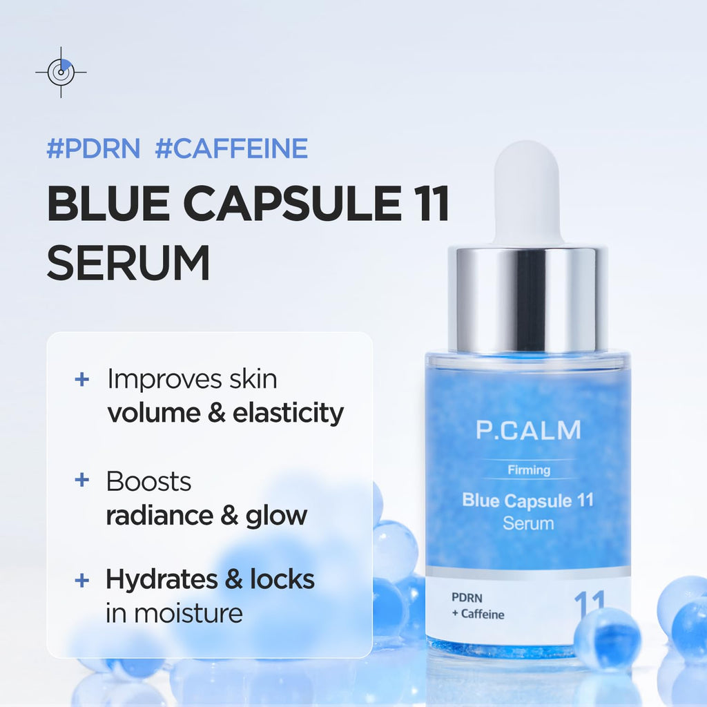 P.CALM Blue Capsule 11 Serum – PDRN + Caffeine for Hydration & Radiance (30ml)