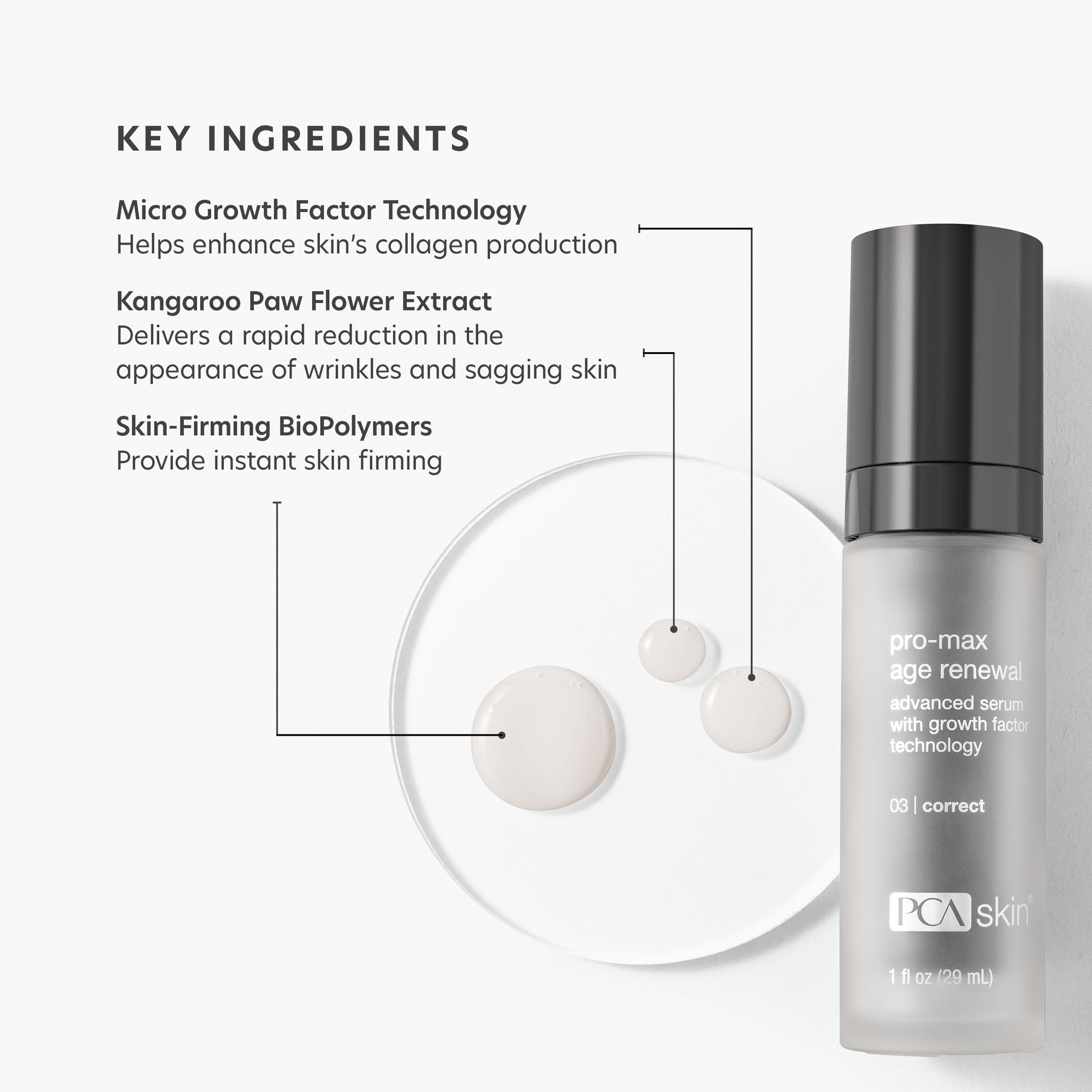 PCA SKIN Pro Max Age Renewal Anti Aging Serum – Lift, Firm & Plump Skin on Face & Neck | 1 oz Pump