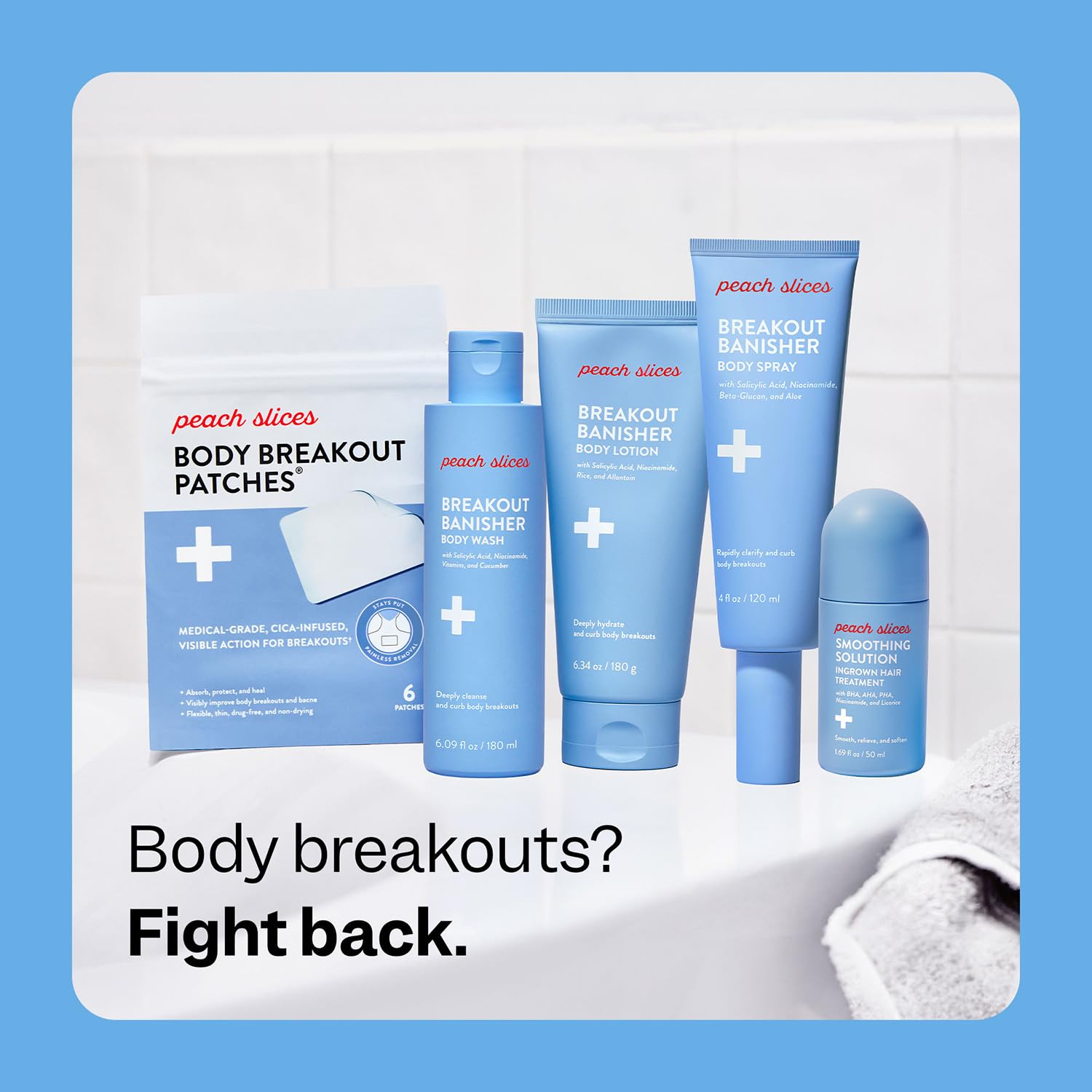 Peach Slices Breakout Banisher Body Wash – 1% Salicylic + Glycolic, Niacinamide, Cucumber | Vegan & Cruelty-Free