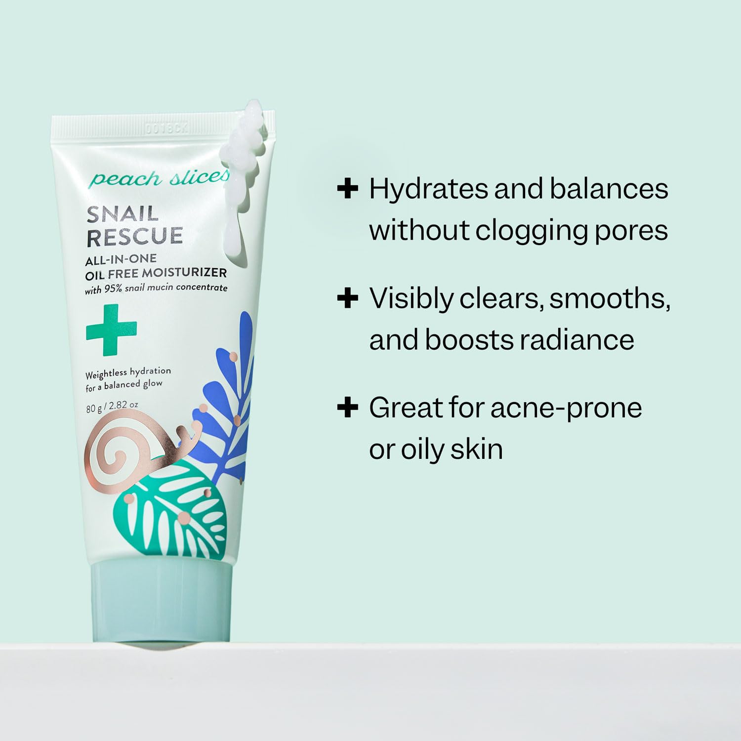 Peach Slices Snail Rescue All-in-One Oil-Free Moisturizer | 95% Snail Mucin, Birch Juice & Hyaluronic Acid