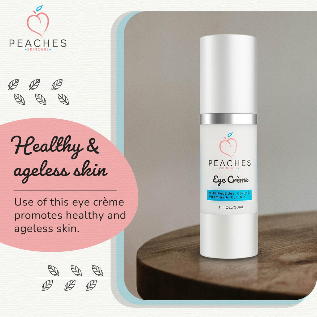 Peaches Skin Care Under Eye Cream – Target Puffiness, Dark Circles & Bags (Vegan)