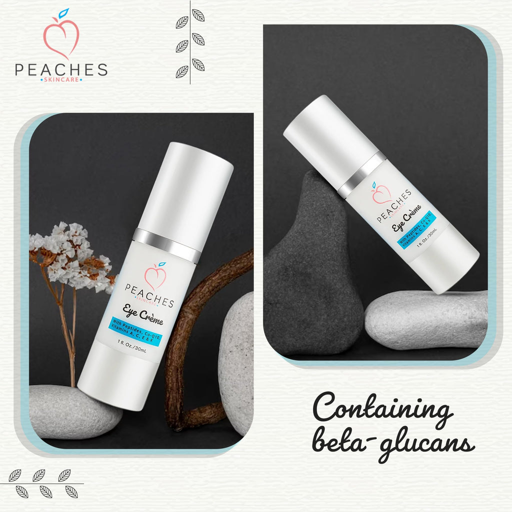 Peaches Skin Care Under Eye Cream – Target Puffiness, Dark Circles & Bags (Vegan)