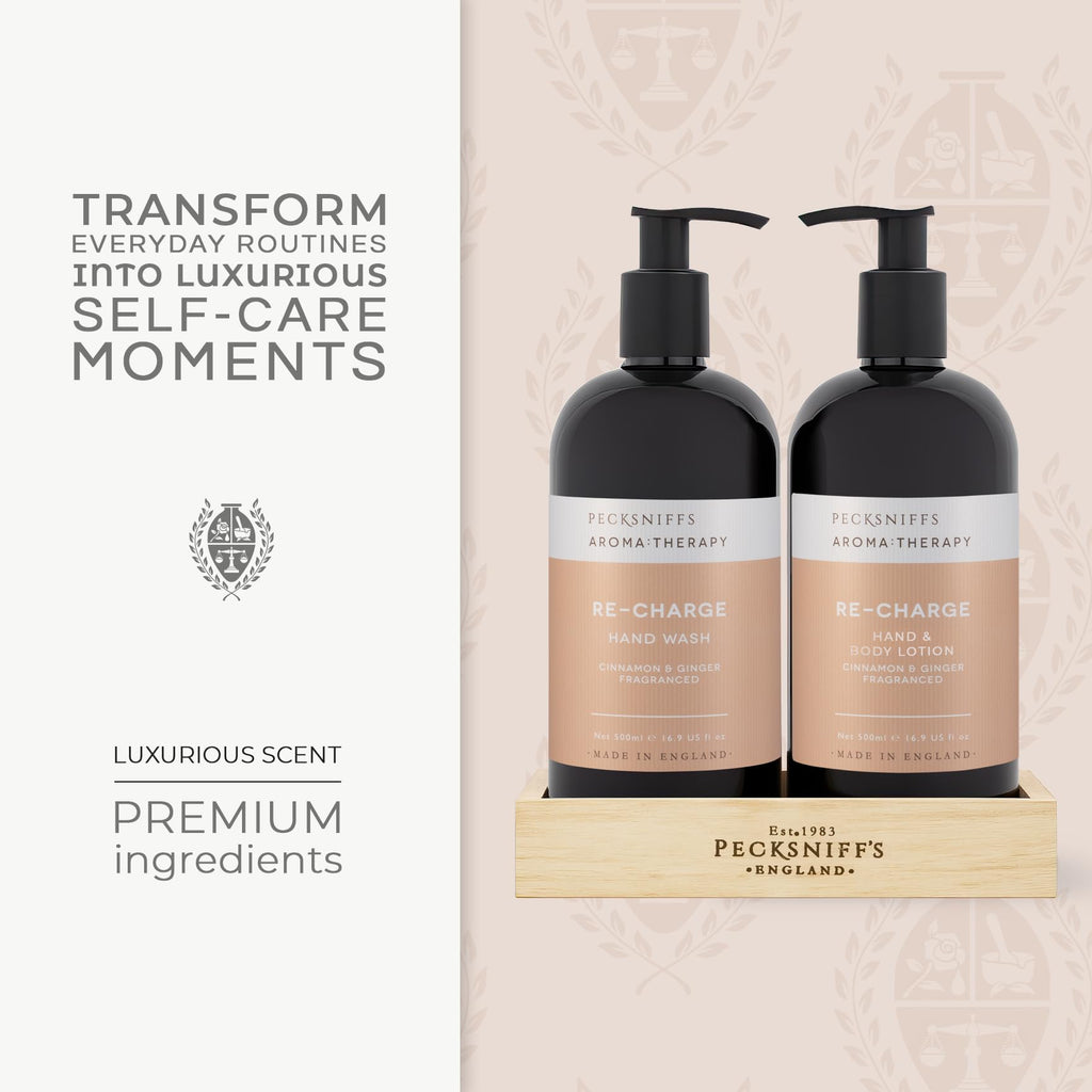 Pecksniff's Aroma Therapy Re-Charge Hand Wash & Lotion Caddy Set – 500 ml