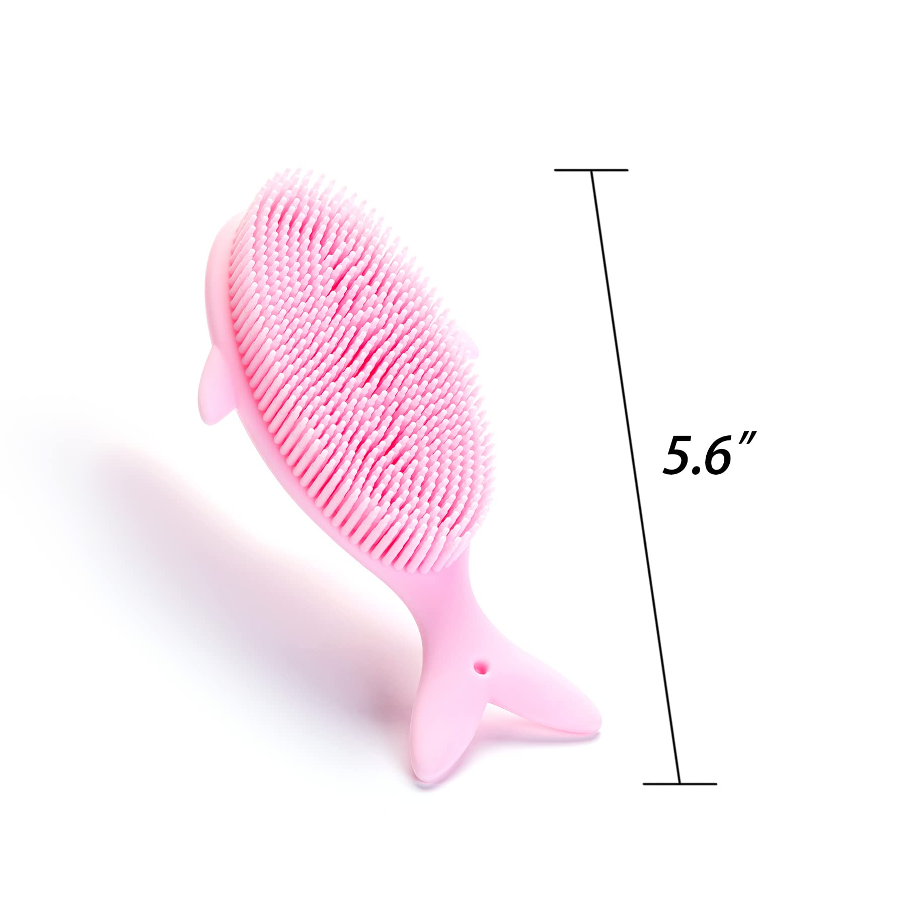Penepico Premium Sensory Brush – 2-in-1 Silicone Bath Loofah for Kids (Whale, Yellow)
