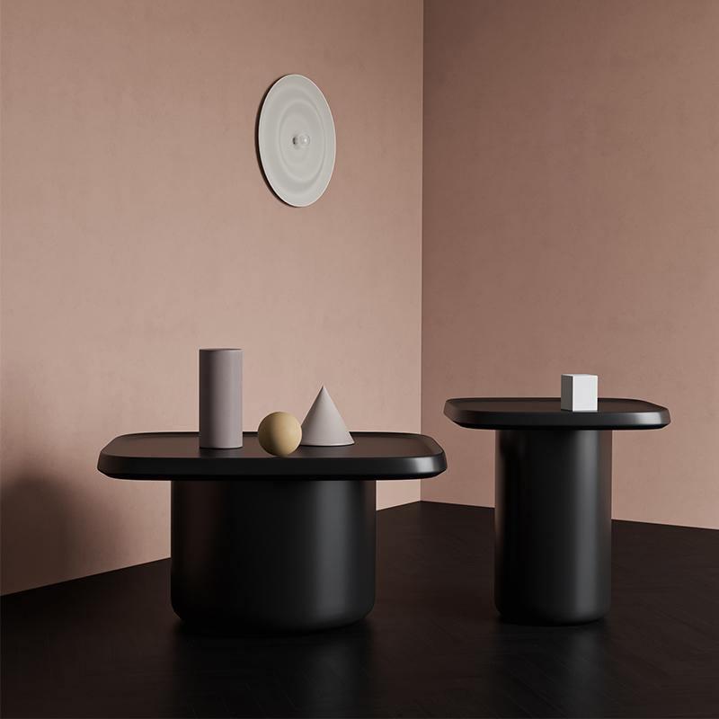 Penn Side Table, Black / Red