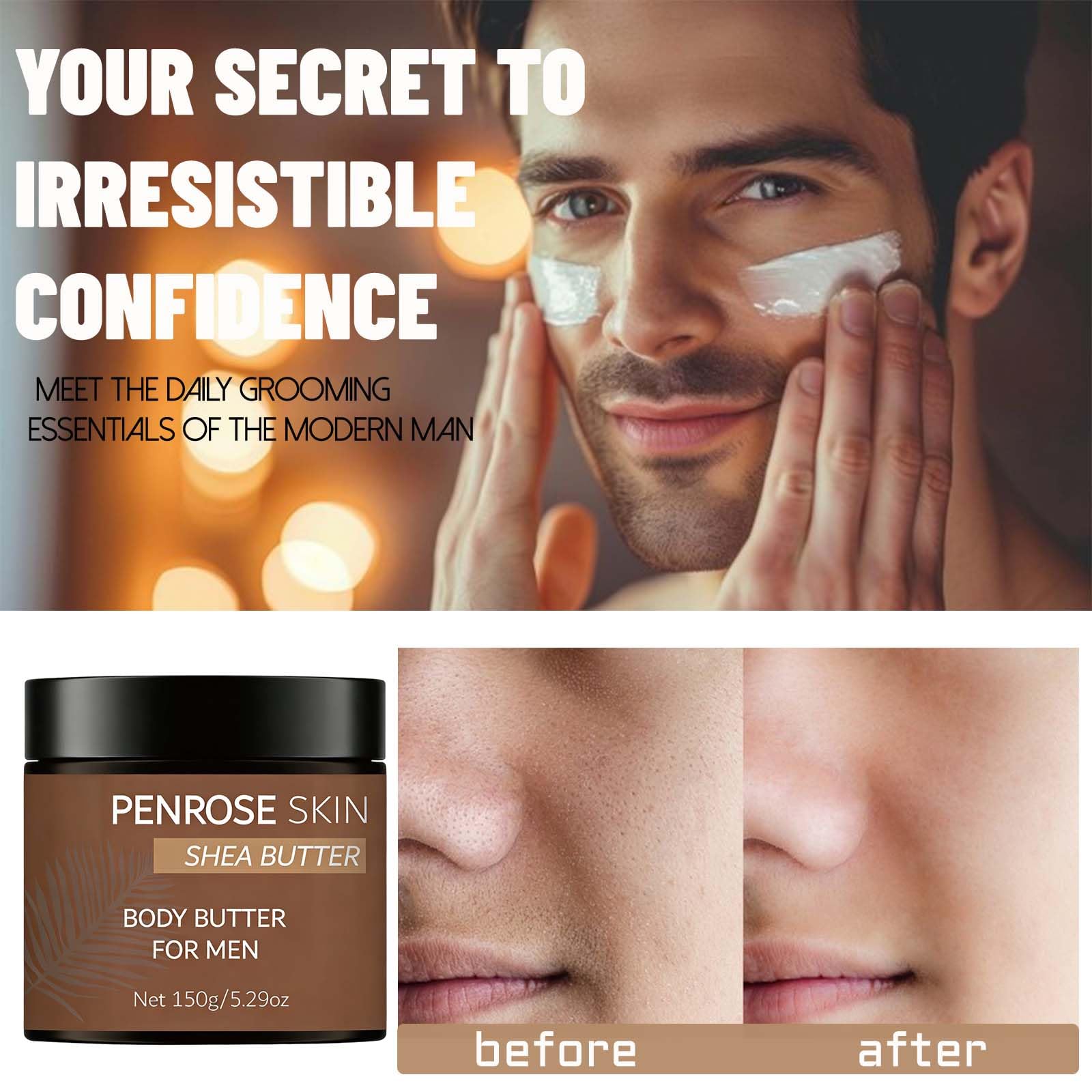 Penrose Skin Body Butter for Men – All-Day Hydration, Long-Lasting Fragrance, Non-Greasy (1 PCS)