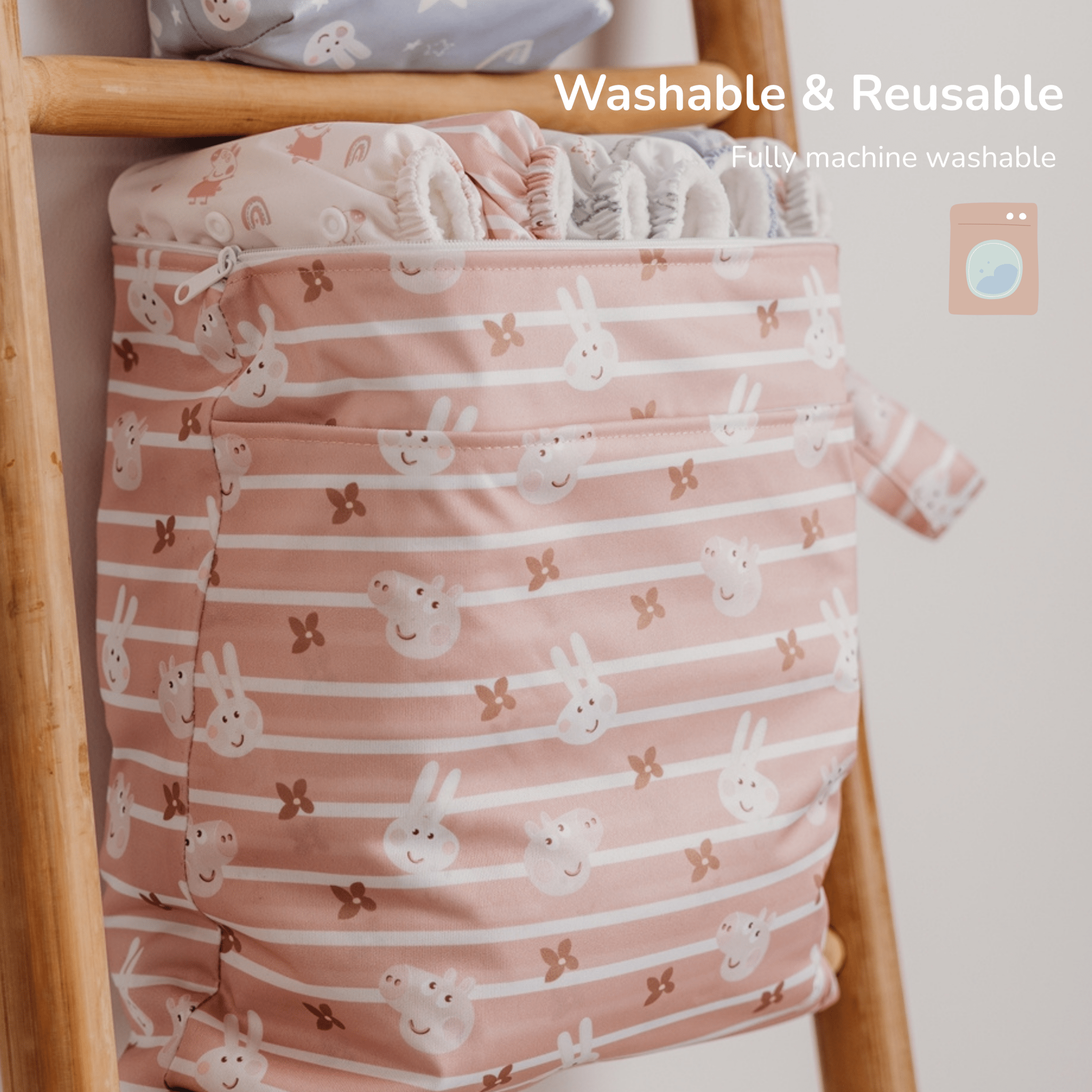 Peppa Pig Grab & Go Nappy Wet Bag - Moons & Stars