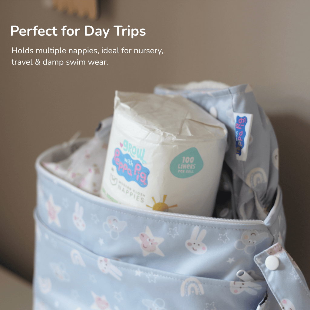 Peppa Pig Grab & Go Nappy Wet Bag - Peppa Floral