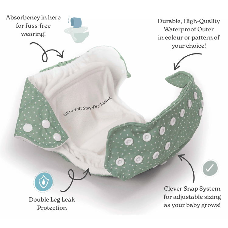 Peppa Pig One Size All-In-One Reusable Cloth Nappy - Peppa Clouds
