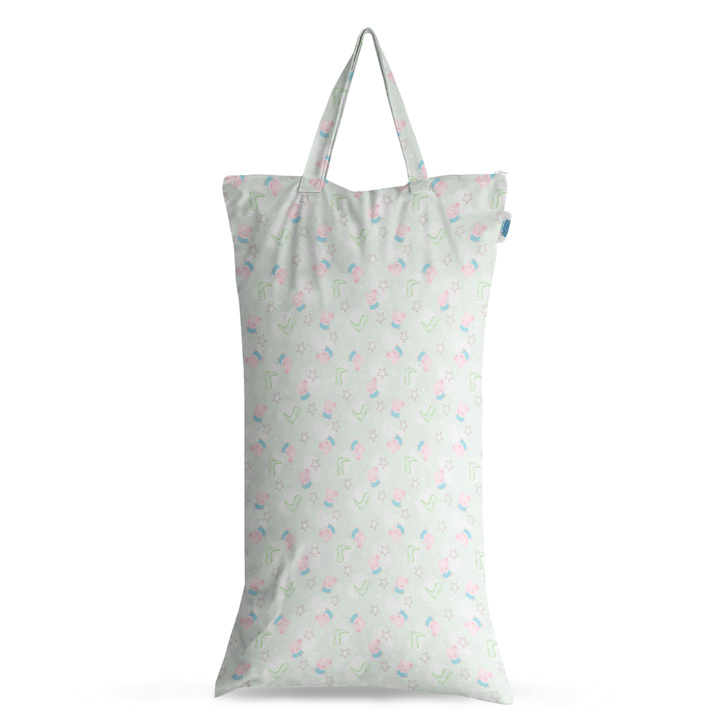 Peppa Pig XL Wet Bag Reusable Cloth Nappy Pail - George Pig | Sage