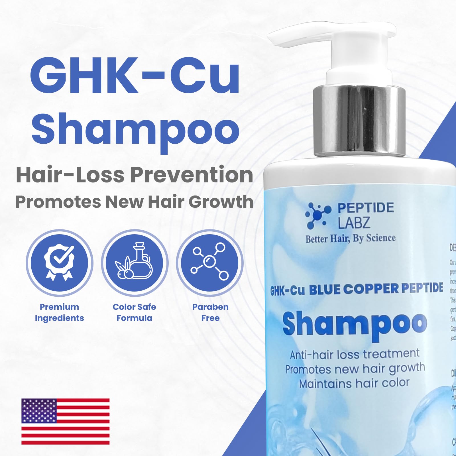 PeptideLabz Copper Peptide Shampoo – Anti Hair Loss & Growth Support