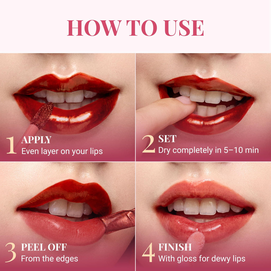 Peripera Ink Peel Off Lip Stain - Long-Lasting, Transfer-Proof Lip Tint (01 Black Cherry)