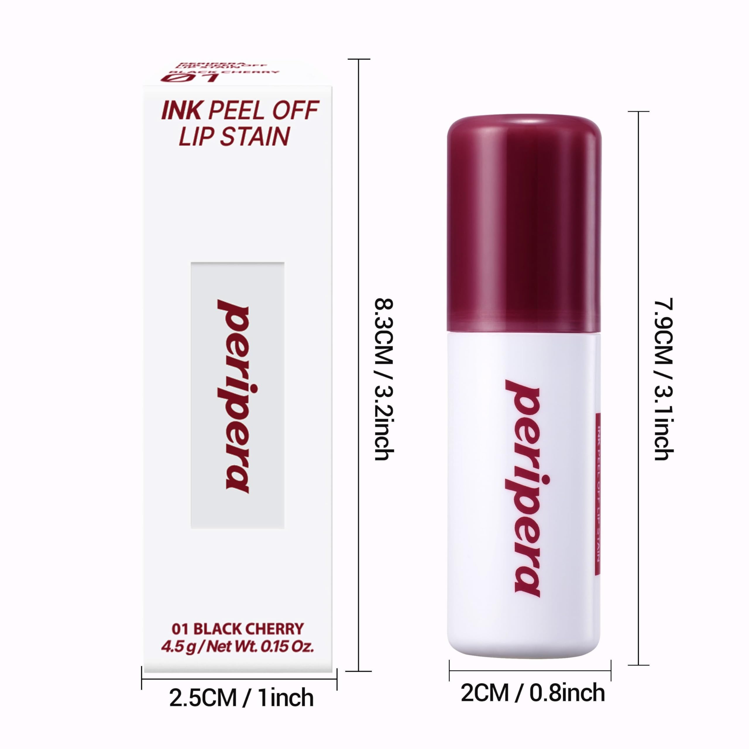 Peripera Ink Peel Off Lip Stain - Long-Lasting, Transfer-Proof Lip Tint (01 Black Cherry)