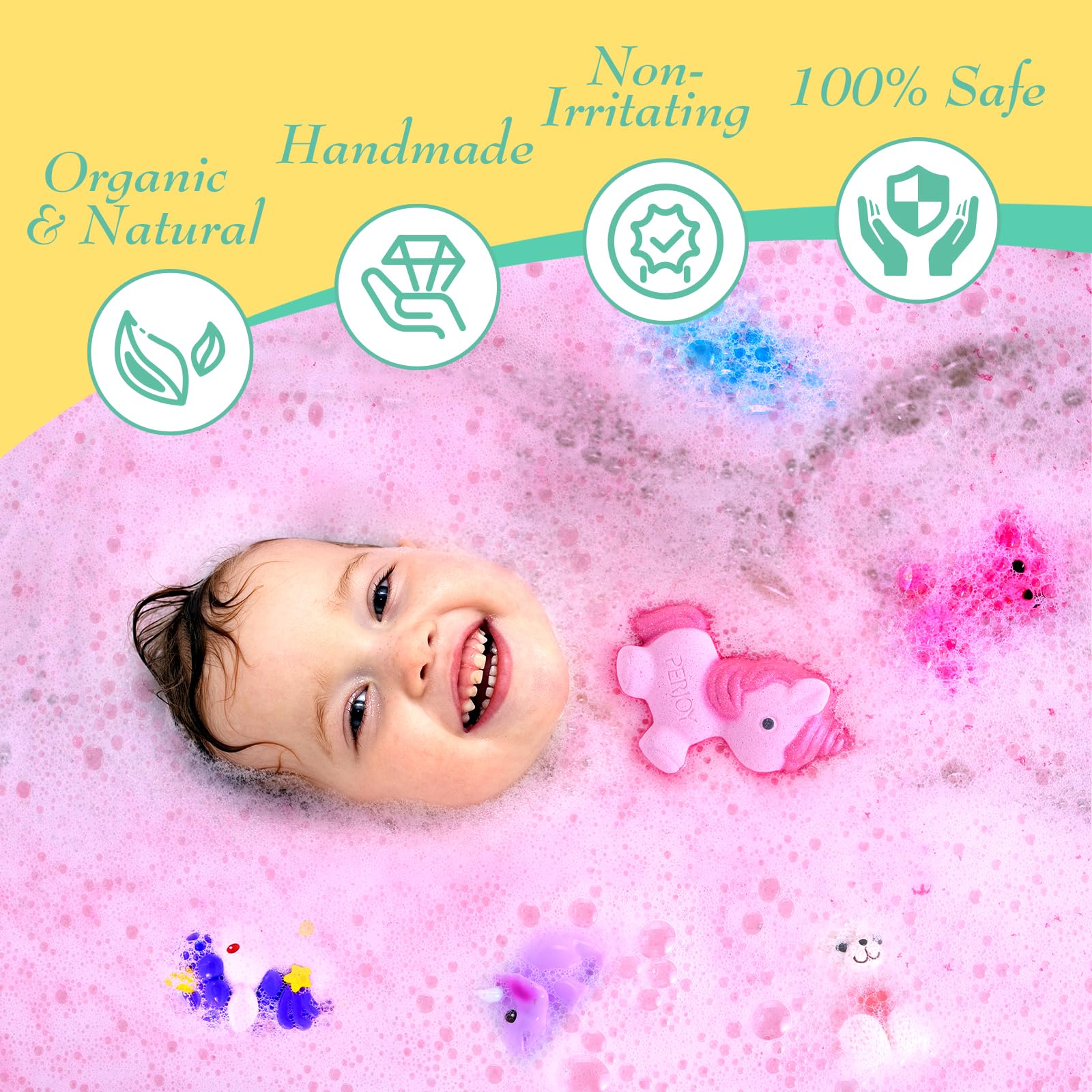 Perjoy Kids Bath Bombs — Organic Bubble Bath Gift Set