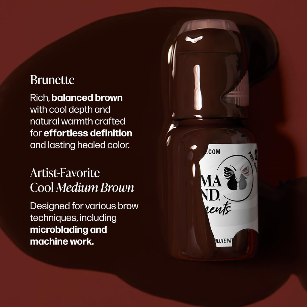 Perma Blend Brunette Tattoo Ink - High Opacity Vegan Microblading Pigment (0.5 oz)