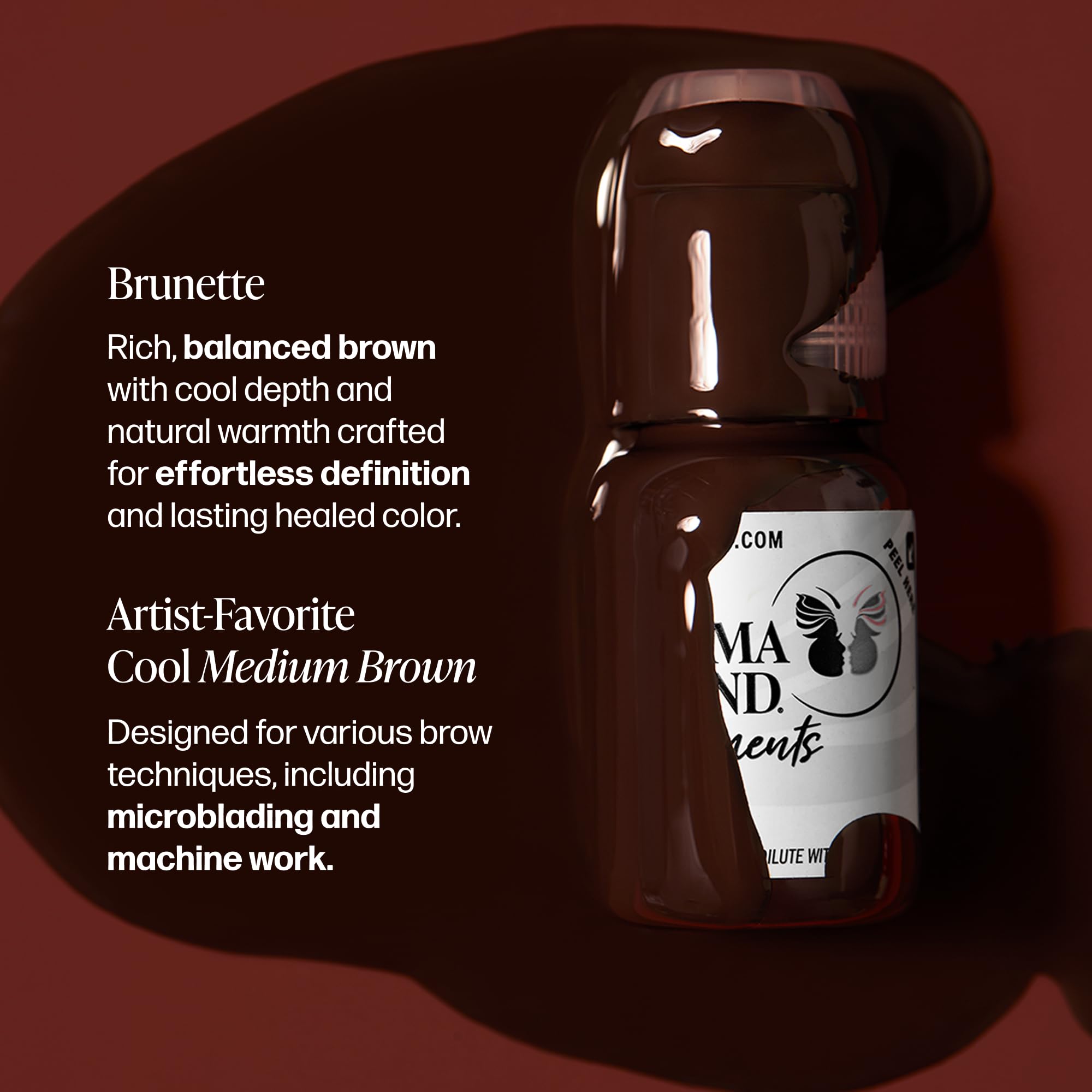 Perma Blend Brunette Tattoo Ink - High Opacity Vegan Microblading Pigment (0.5 oz)