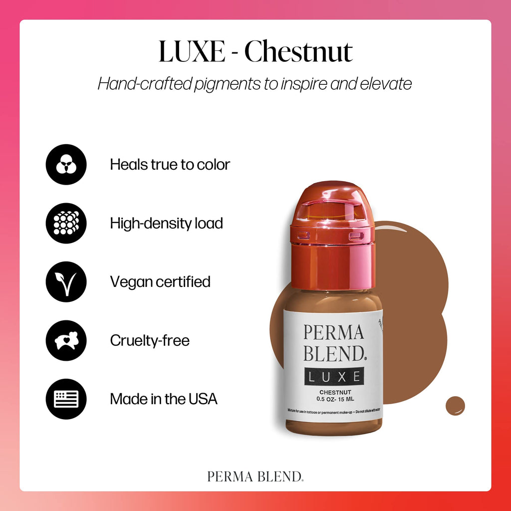 Perma Blend Luxe Chestnut Lip Tattoo Ink – Vegan, Cruelty-Free Microblading Pigment (0.5 oz)