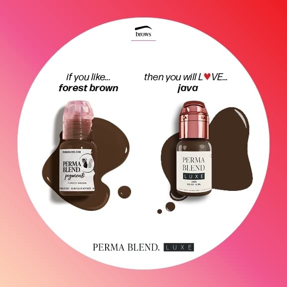 Perma Blend Luxe Java Microblading Ink – Vegan Brown Tattoo Ink for Permanent Eyeliner (0.5 oz)