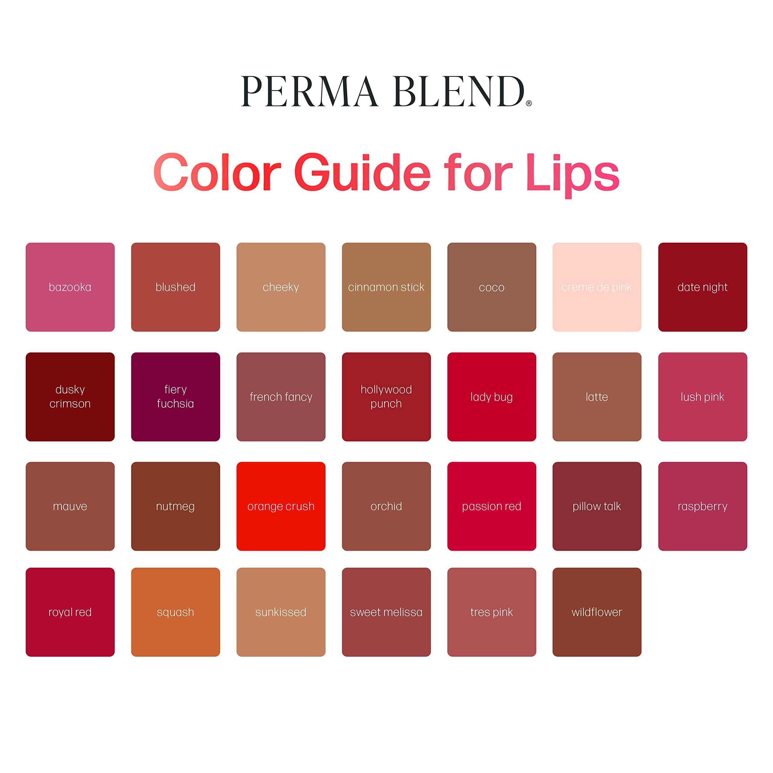 Perma Blend Sweet Lip Set 6 Pink & Red Pigments + Shading Solution for PMU Lip Blush & Microblading