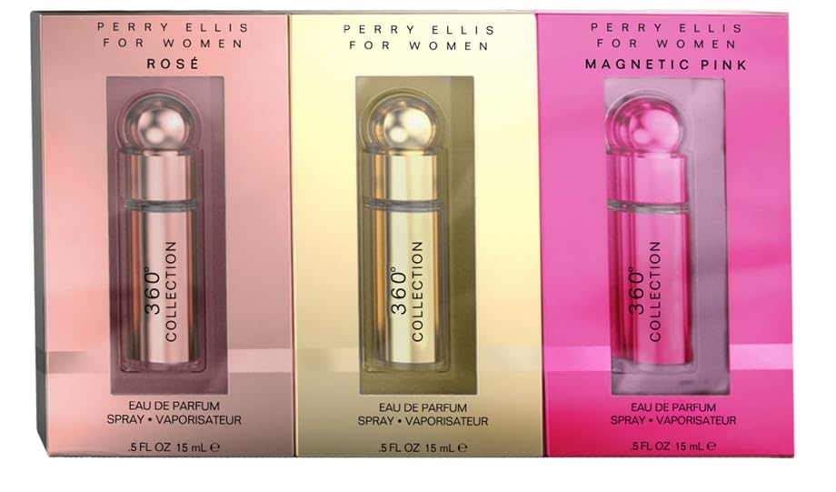 Perry Ellis 360° Collection 3-Piece Gift Set – Rose & Magnetic Pink