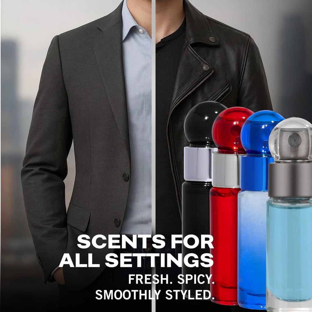 Perry Ellis 360° Mini Cologne Set for Men – 4 Travel-Size Scents (0.25 oz each)
