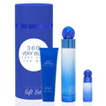 360 Very Blue by Perry Ellis for Men – 3-Piece Gift Set (3.4oz EDT, 0.25oz EDT, 3oz Shower Gel)