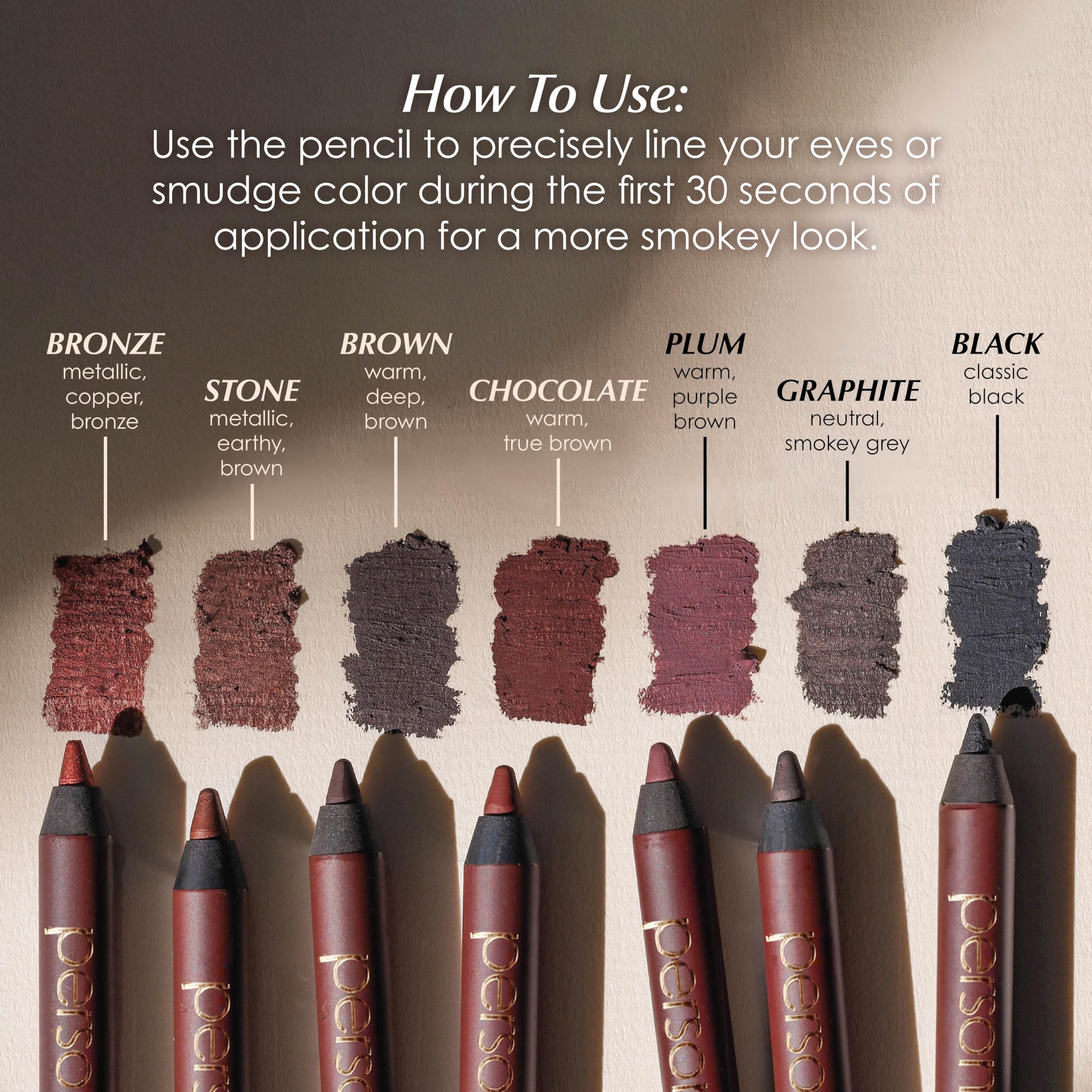 PERSONA 24HR Waterproof Eyeliner Pencil – Creamy, Smudge-Proof Black | All-Day Wear | Vegan & Cruelty-Free | Made in USA