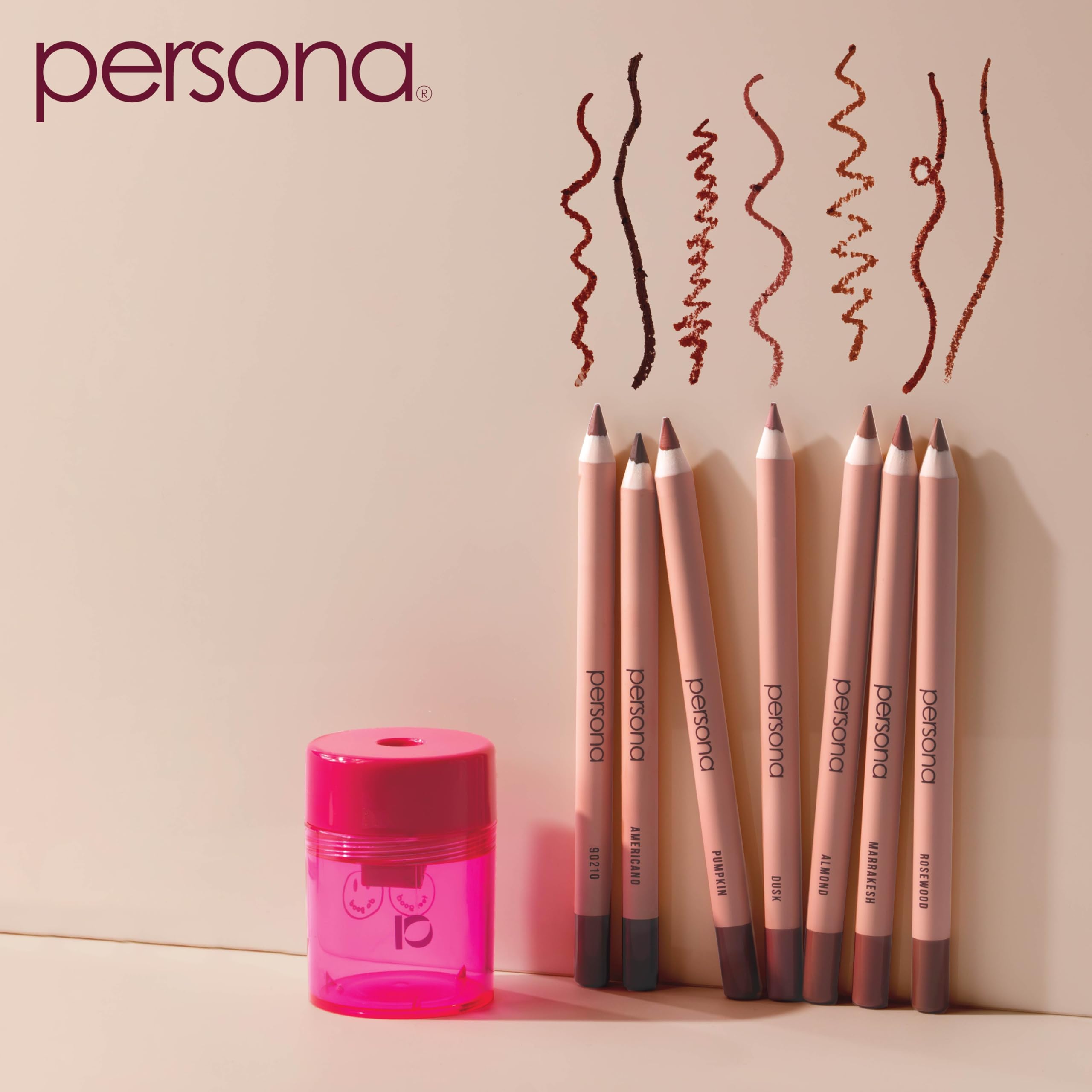 PERSONA Lip Liner Pencil – Creamy Matte, Jojoba Oil, Long-Wear Definition | Vegan, Cruelty-Free, Paraben-Free | Made in USA | Mauve