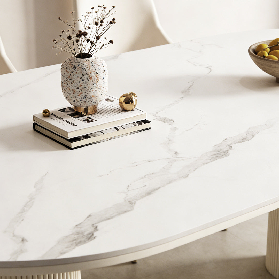 Peru Oval Dining Table, White