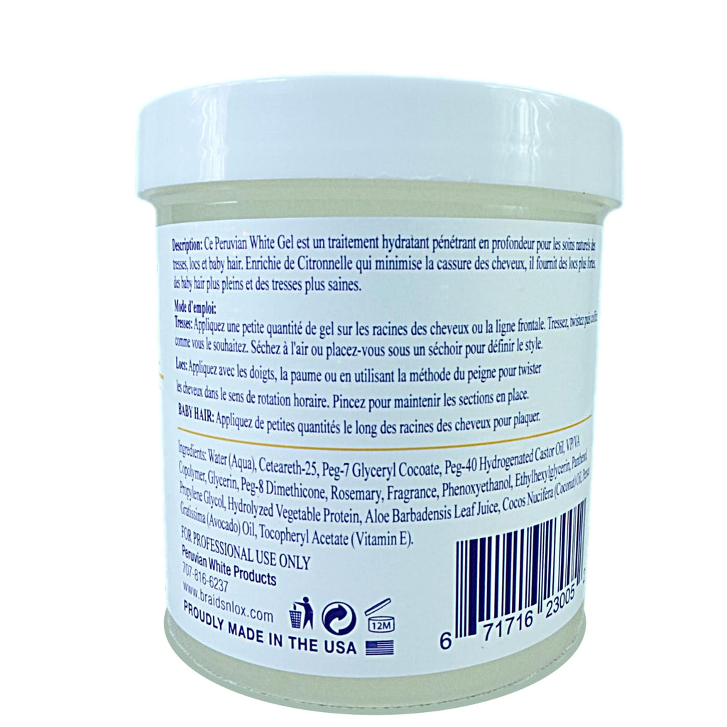 Peruvian White Braid, Loc & Edge Gel EXTRA HOLD – Rosemary, 16 oz